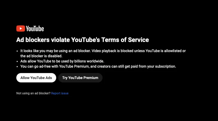 يوتيوب يتخذ إجراءات صارمة ضد أدوات حجب الإعلانات Ad Blockers | ديناصور.تك